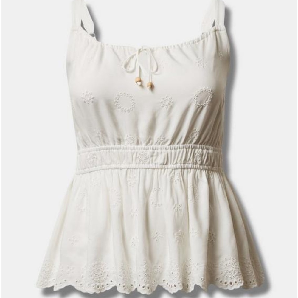 Torrid White Eyelet Babydoll Top size 1